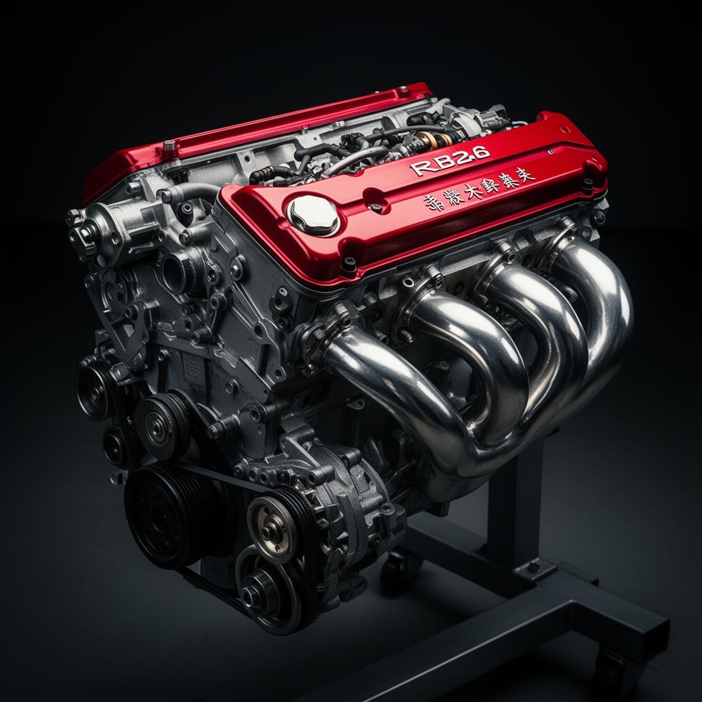 Rebuilt RB26 inline-six engine